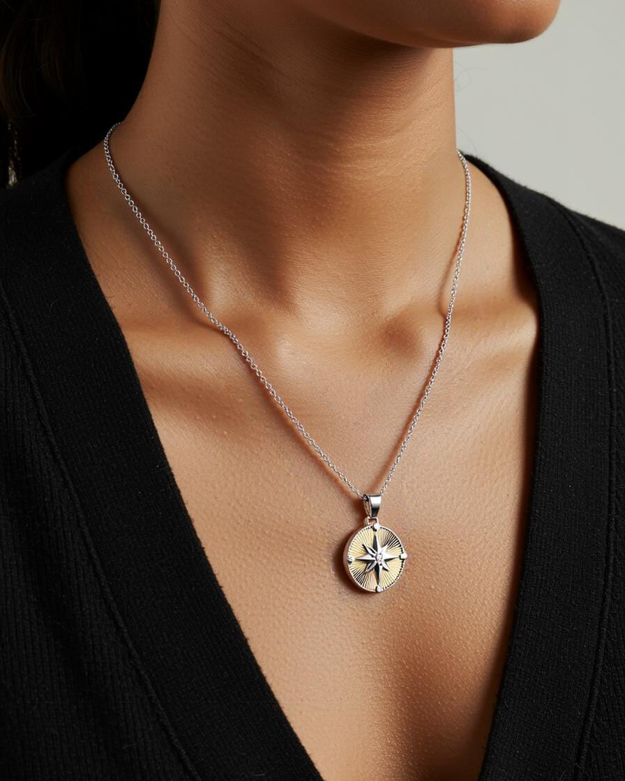 Cara Keepsakes Silver Pendant Urns Silver Compass Pendant Urn