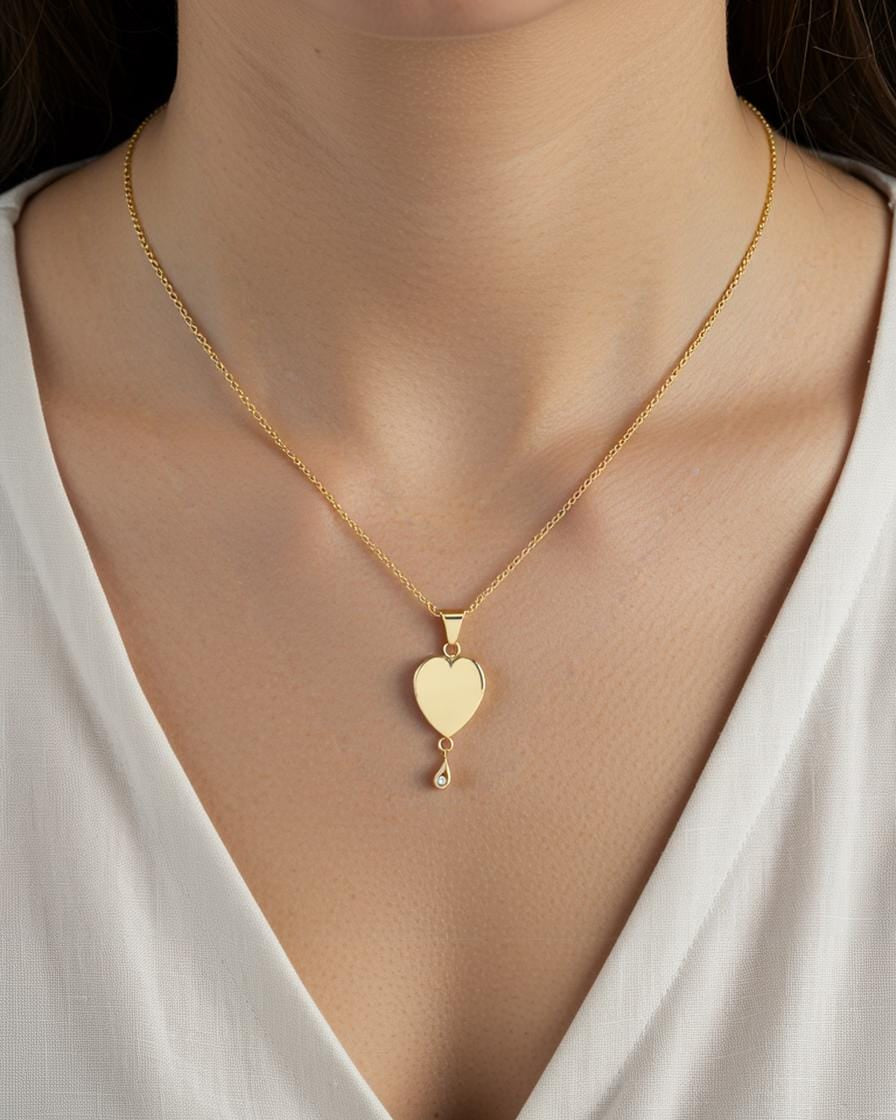 Cara Keepsakes Gold Pendant Urns Birthstone Heart Pendant Urn (10K)