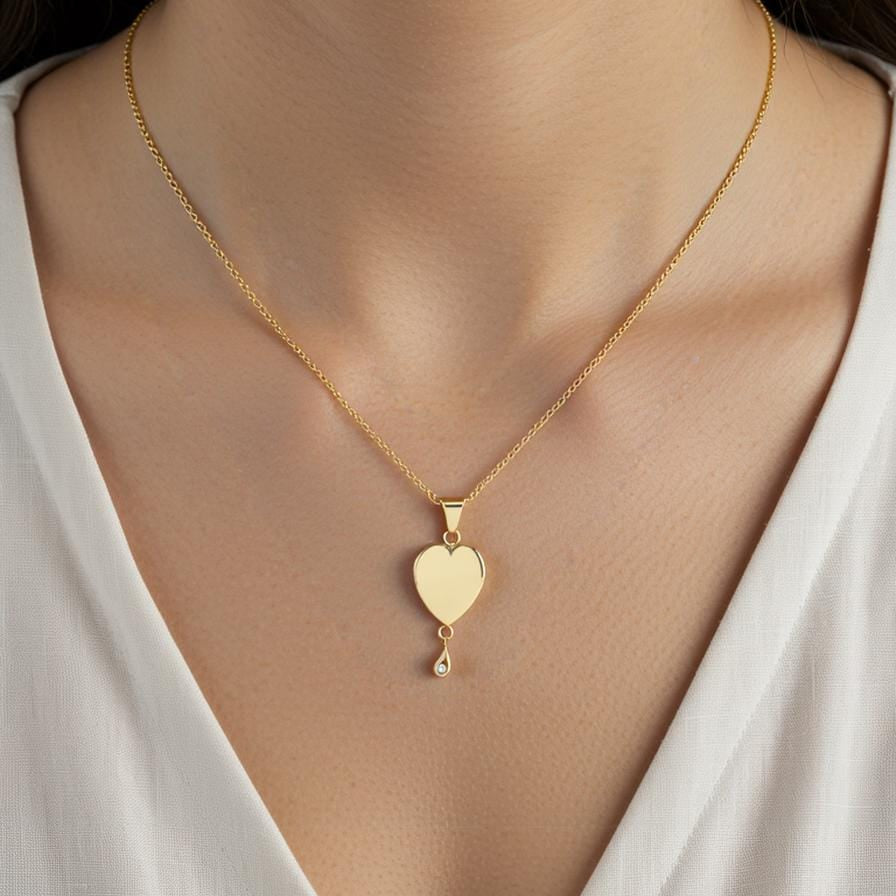 Cara Keepsakes Gold Pendant Urns Birthstone Heart Pendant Urn (10K)