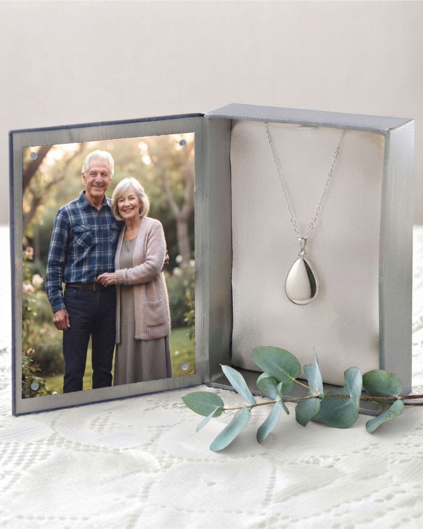 Cara Keepsakes Silver Pendant Urns Silver Teardrop Pendant Urn