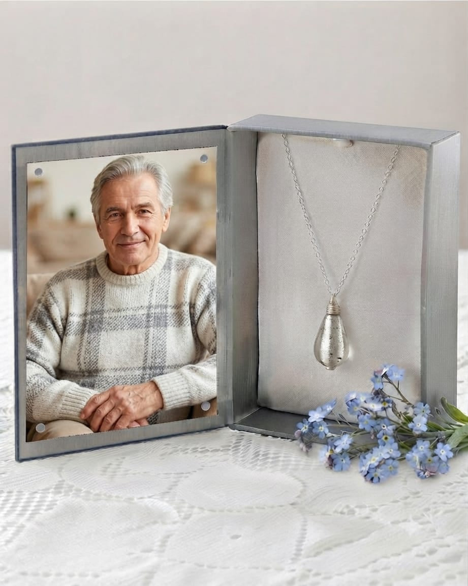 Cara Keepsakes Murano Glass Pendant Urns Murano Glass Pendant Urn - 'Whispering Softly' Drop