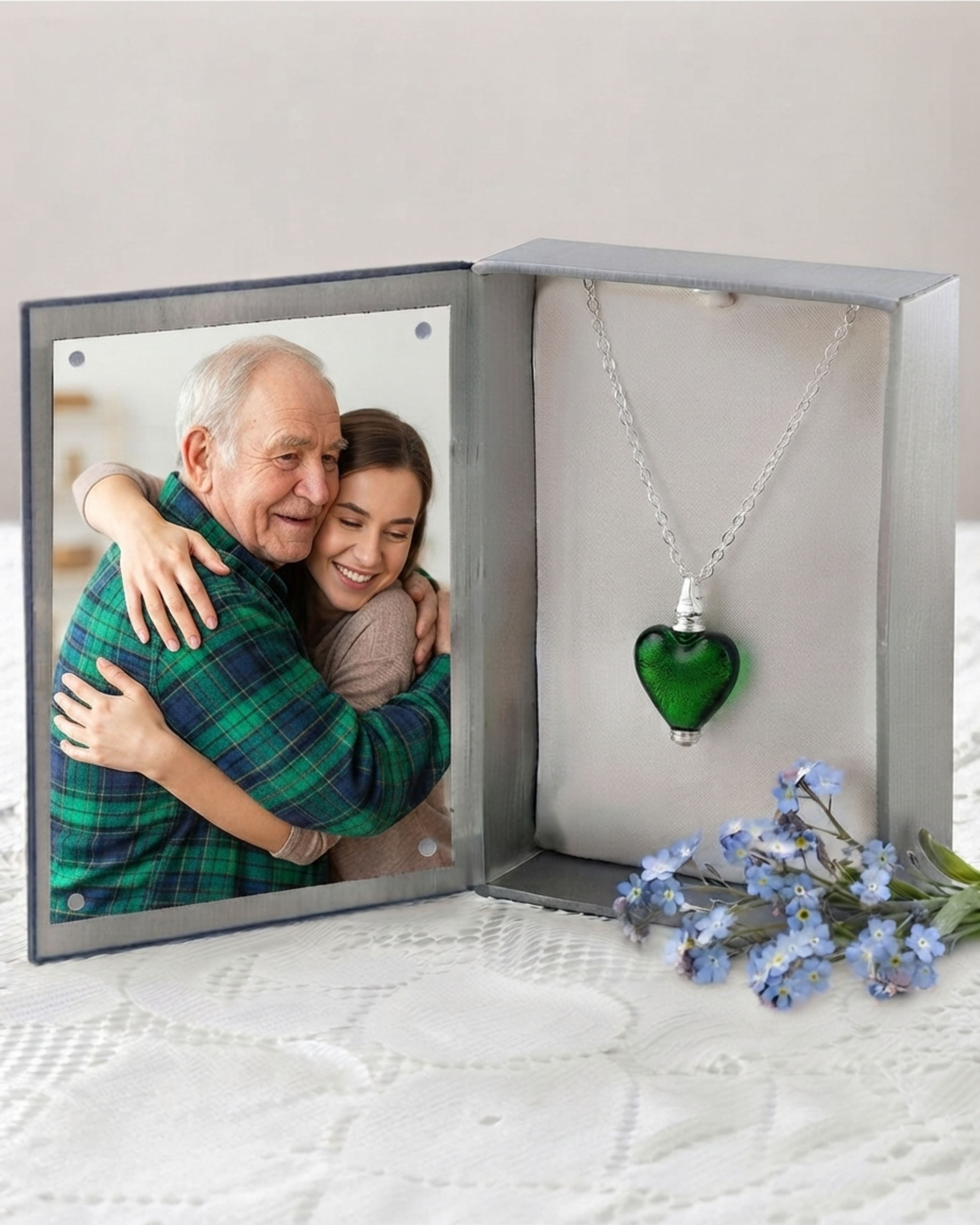 Cara Keepsakes Murano Glass Heart Urns Murano Glass Heart Urn - May