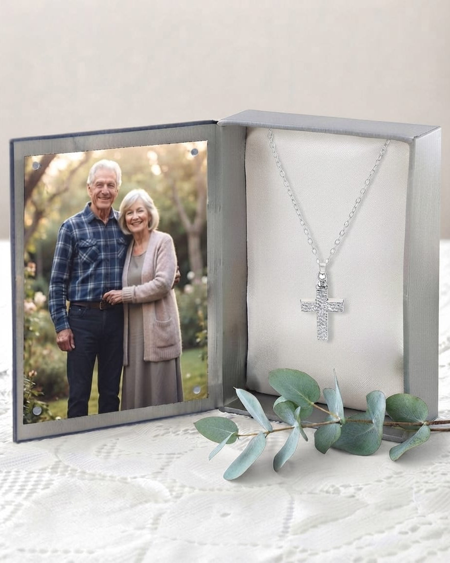 Cara Keepsakes Silver Pendant Urns Hammered Cross Pendant Urn