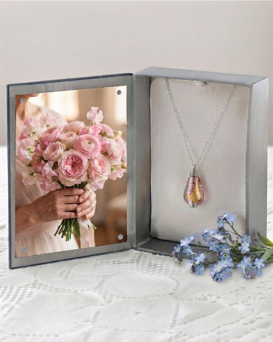 Cara Keepsakes Murano Glass Pendant Urns Murano Glass Pendant Urn - 'Loving Whispers' Drop