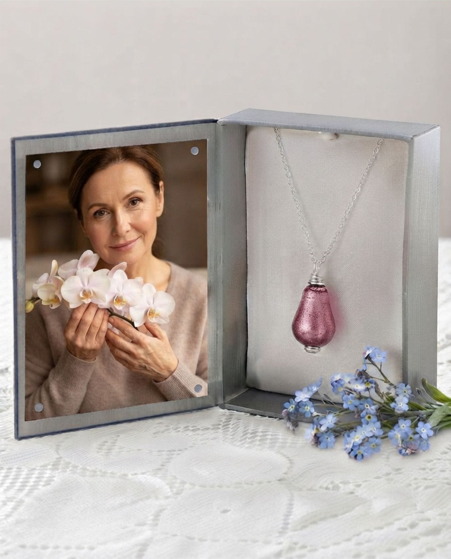 Cara Keepsakes Murano Glass Pendant Urns Murano Glass Pendant Urn - 'Orchid Mist'