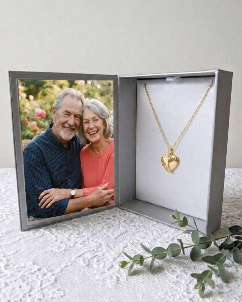 Cara Keepsakes Gold Pendant Urns Gold Angel Wing Pendant Urn (10K)