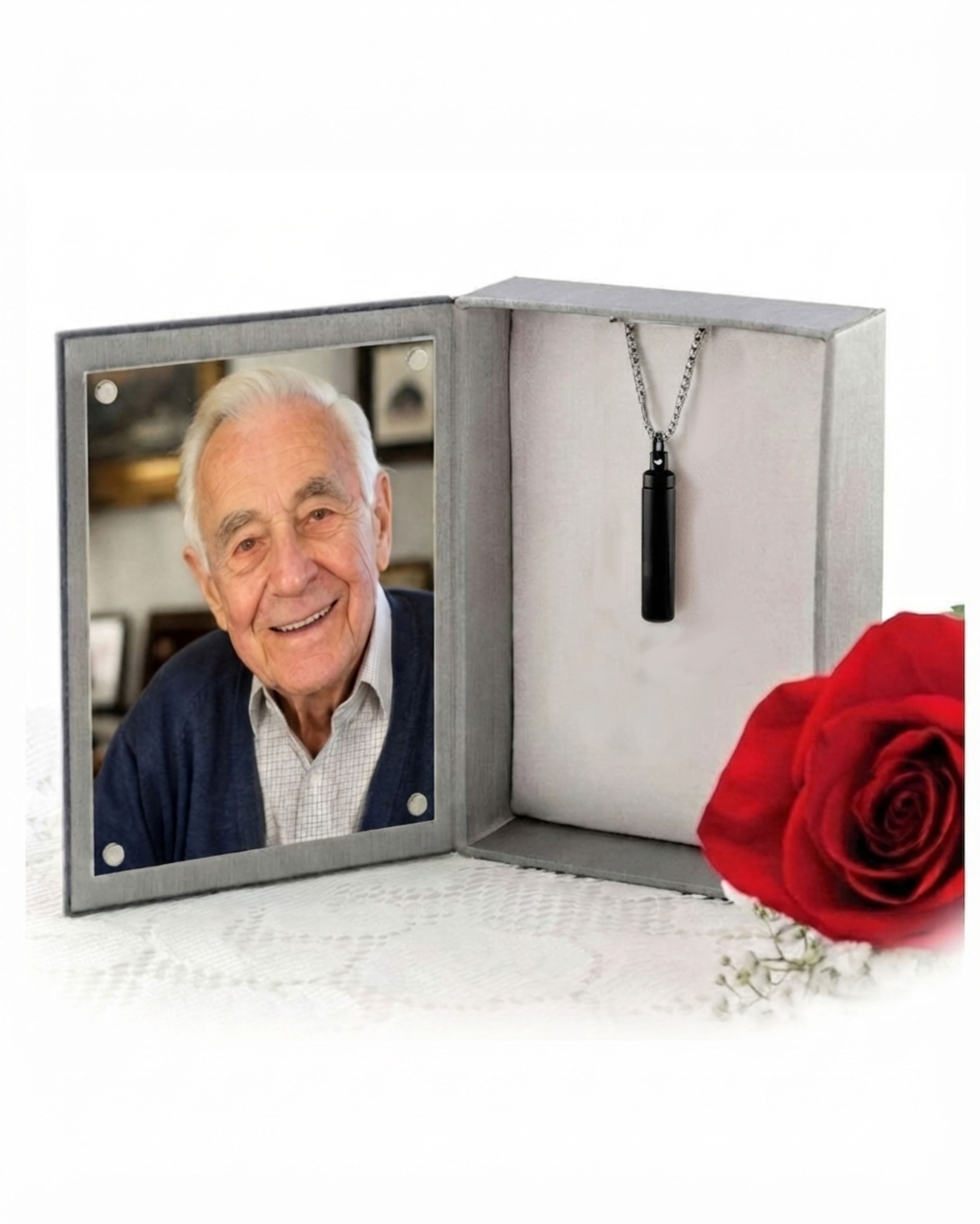 Cara Keepsakes Stainless Steel Black Stainless Steel Cylinder Urn