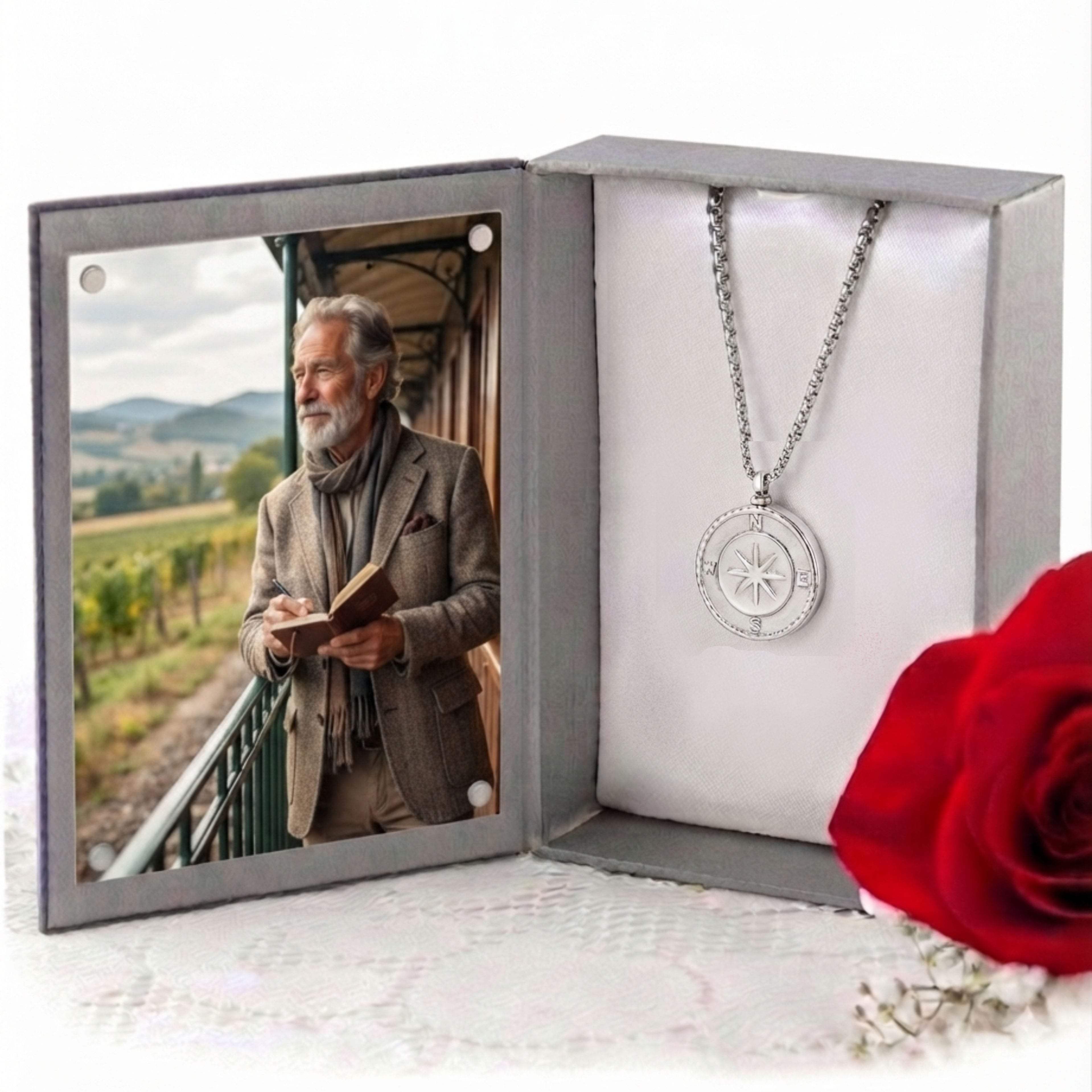 Cara Keepsakes Stainless Steel Large Large Stainless Steel Compass Urn