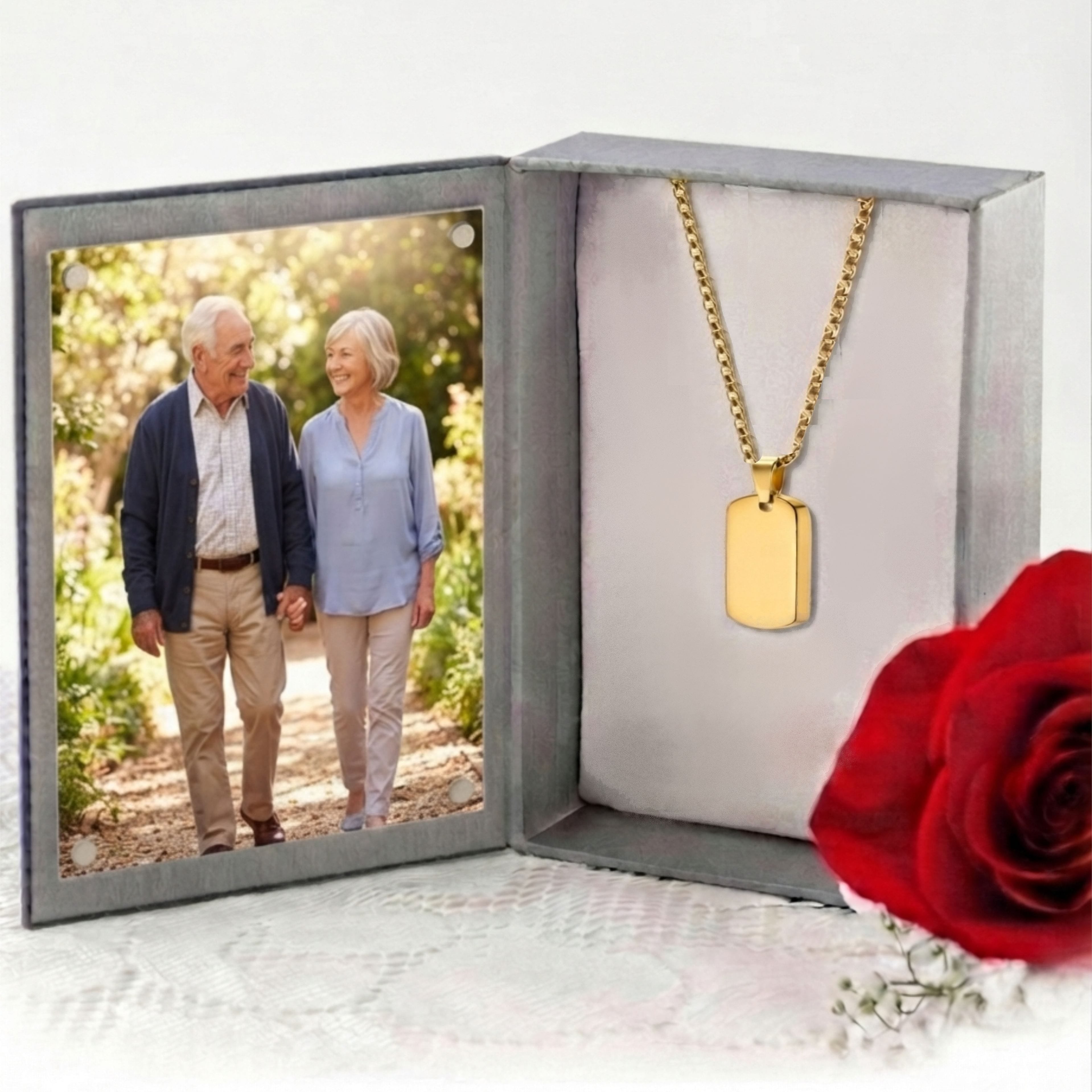 Cara Keepsakes Stainless Steel Gold Tag Pendant Urn