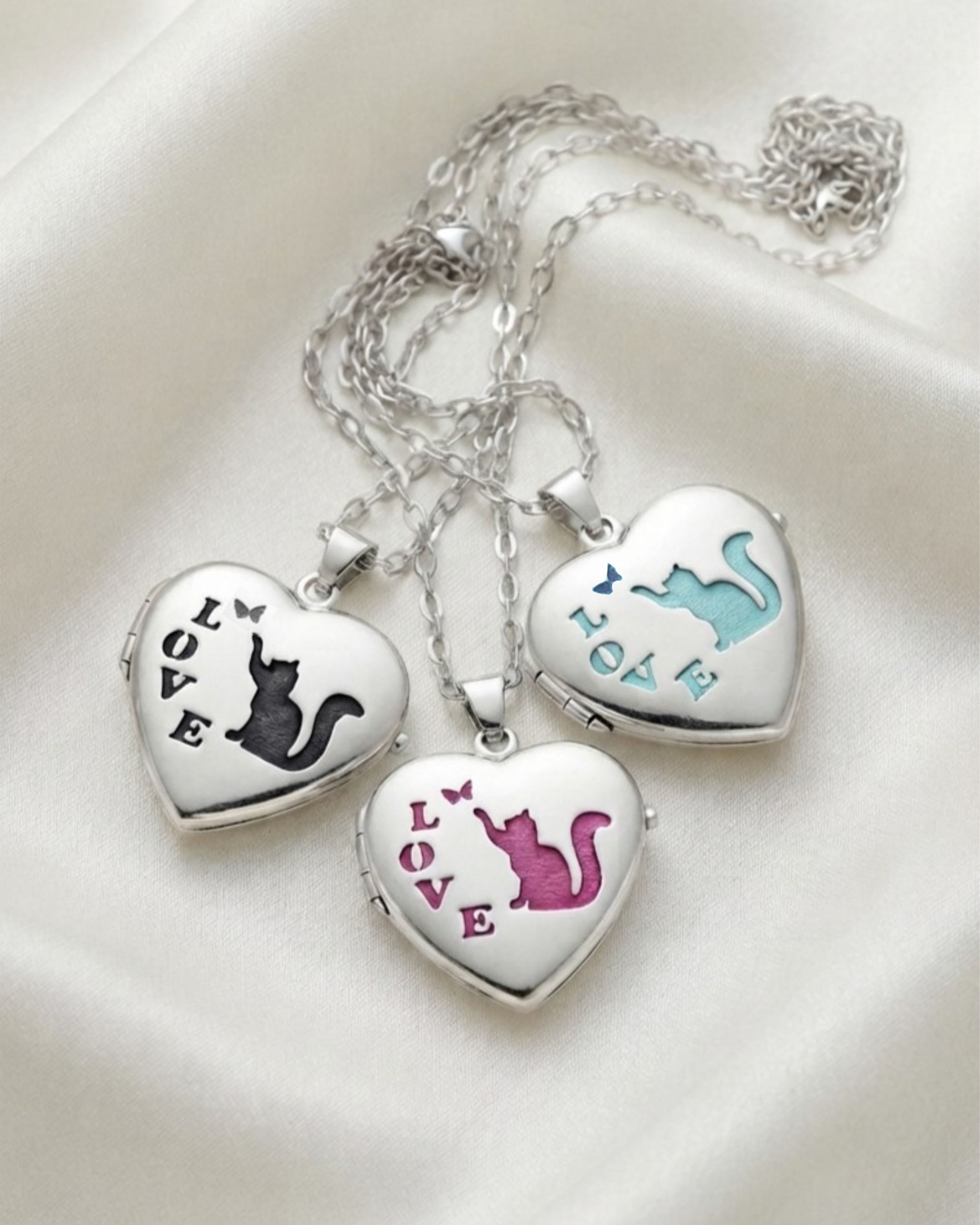 Cara Keepsakes Silver Locket Urns Cat Locket Urn
