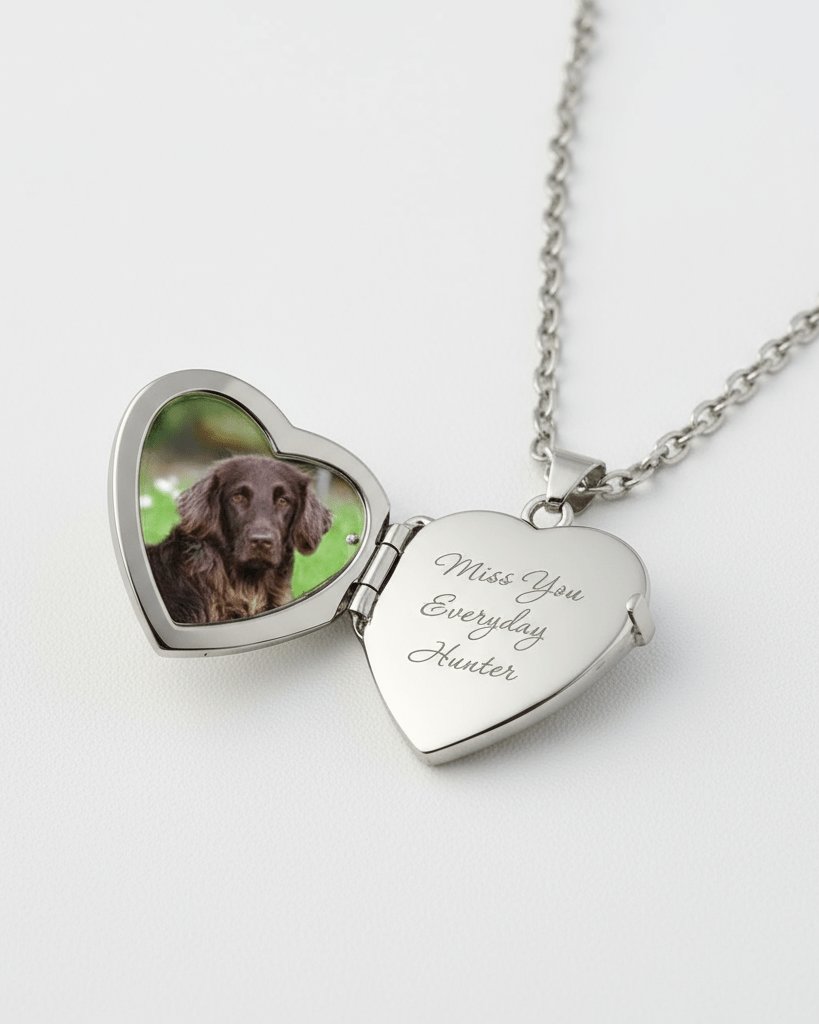 Cara Keepsakes Silver Locket Urns Paw Print Locket Urn