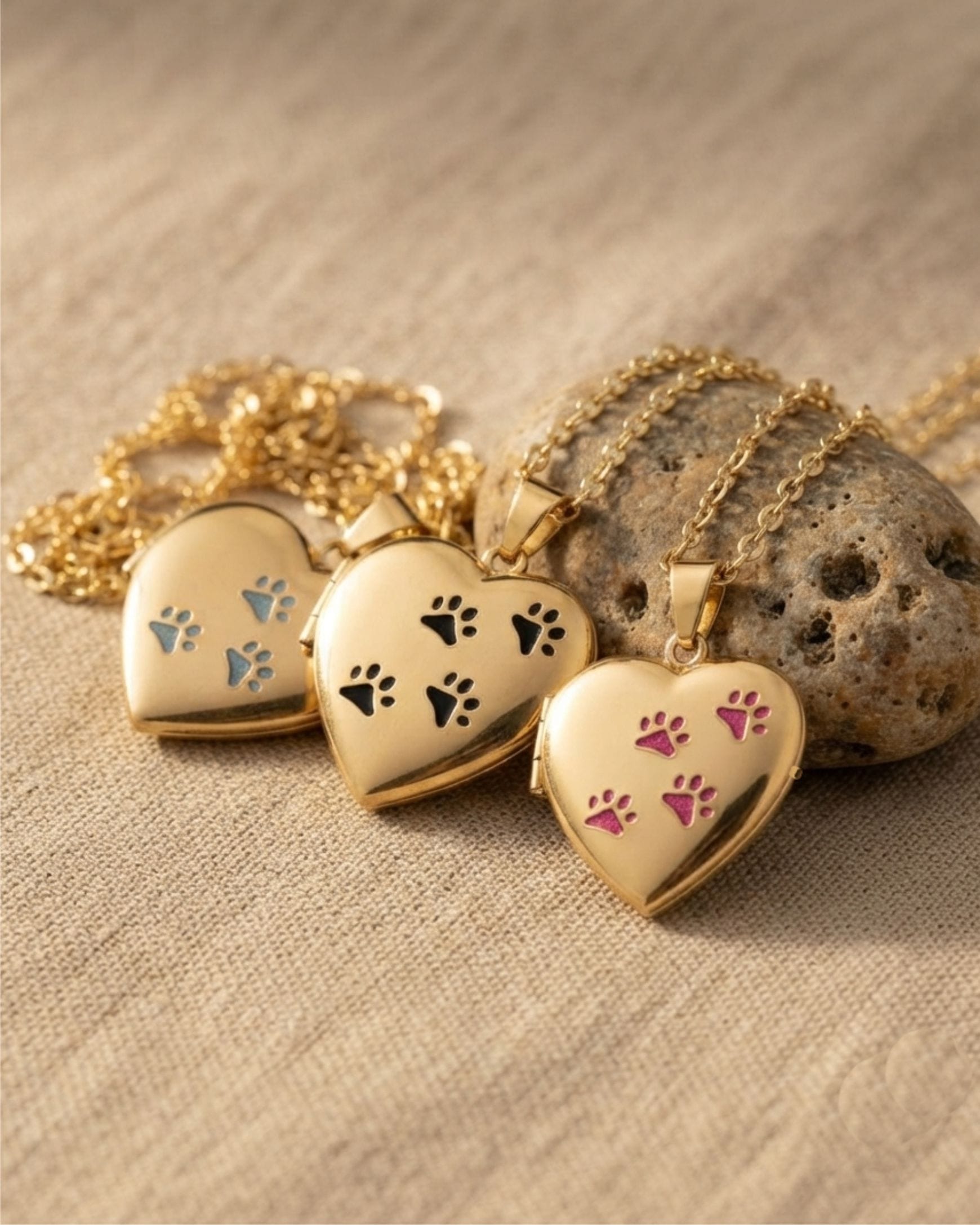 Cara Keepsakes Gold Locket Urns Gold Paw Print Locket Urn (10K)