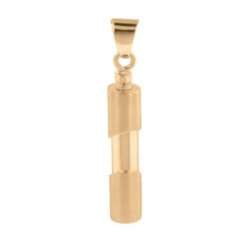 Cara Keepsakes Gold Pendant Urns Gold Cylinder Pendant Urn (10K)