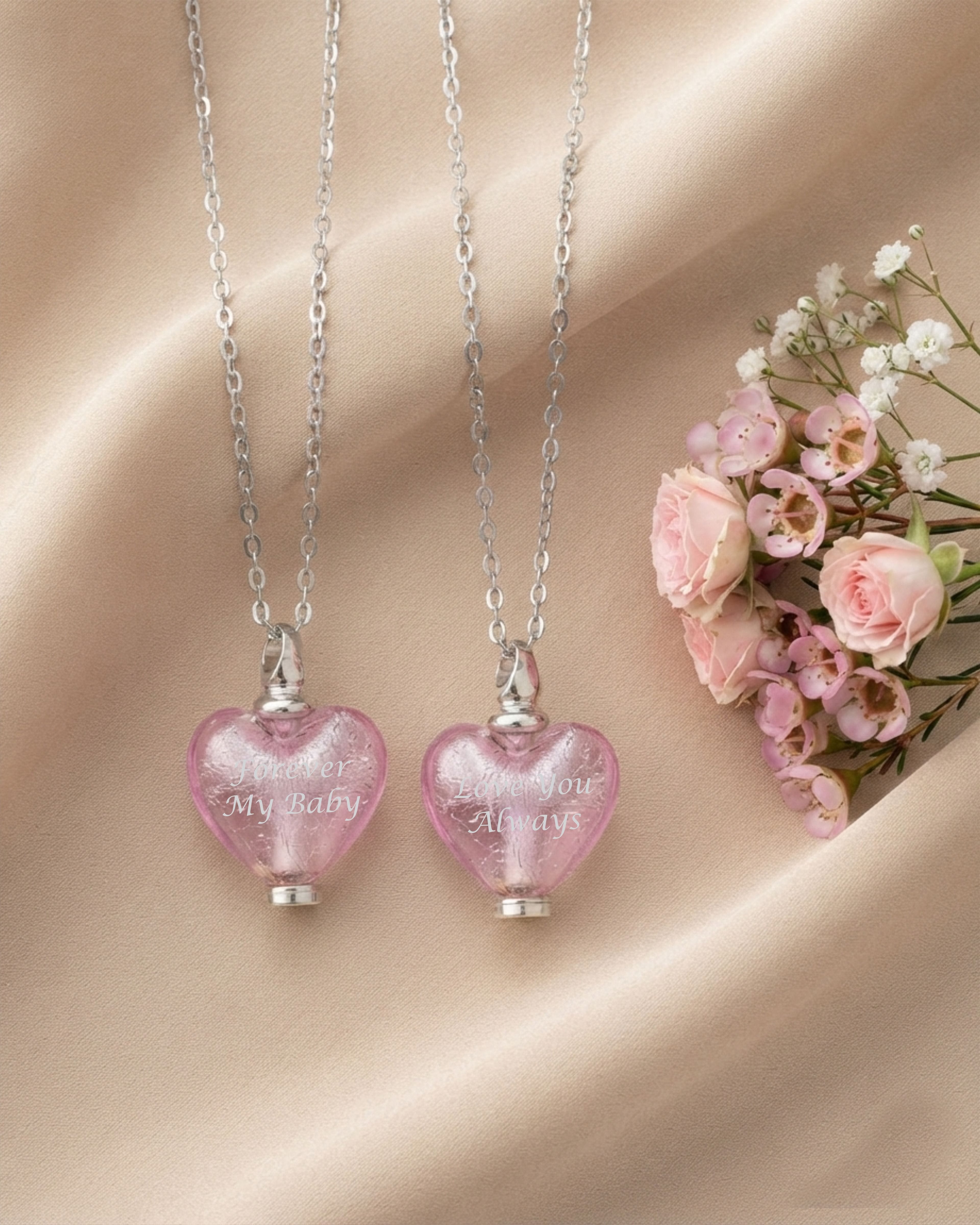 Cara Keepsakes Murano Glass Heart Urns Murano Glass Heart Urn - October