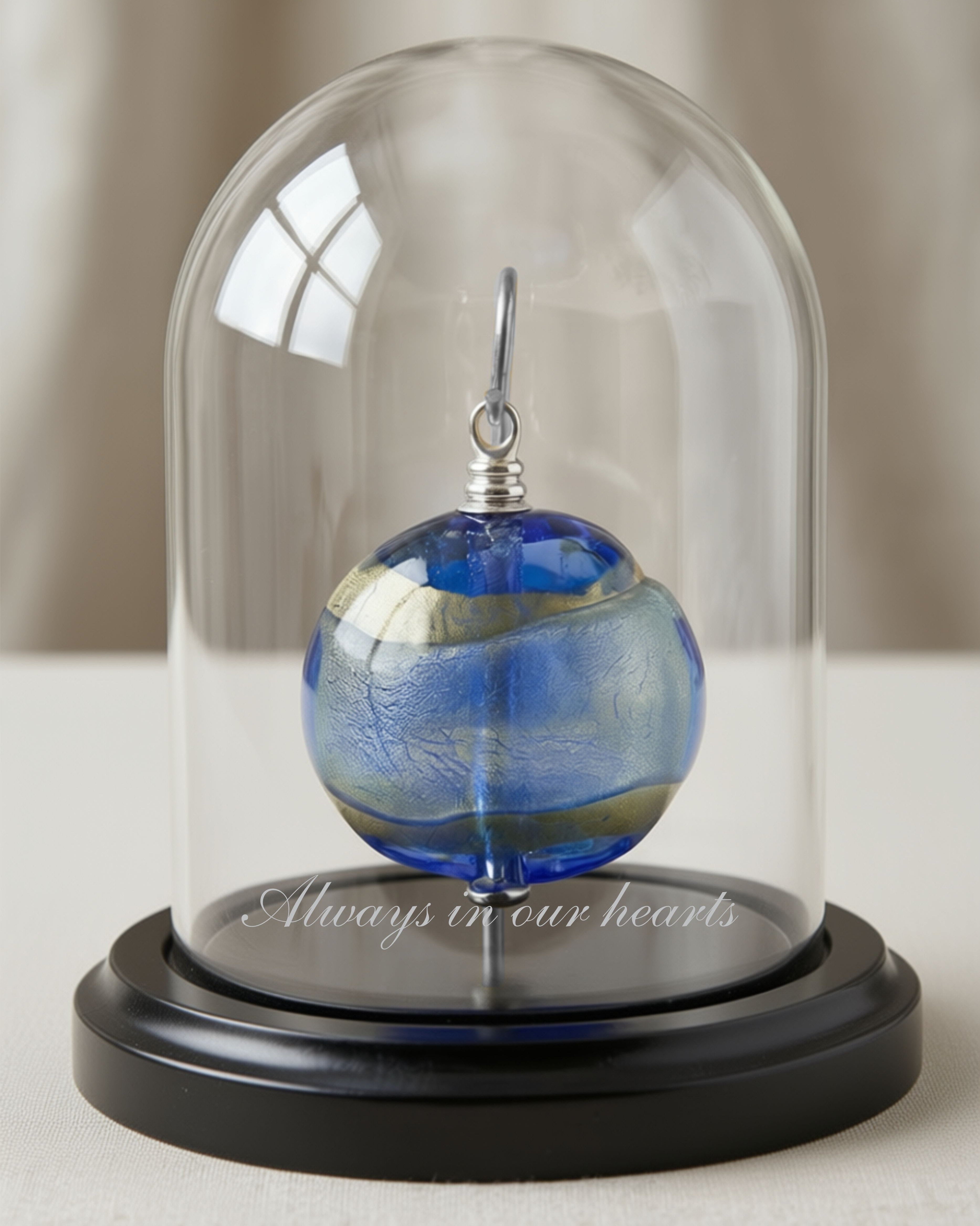 Cara Keepsakes Keepsake Urn Mini Urn with Glass Dome Keepsake Urn - "Serenity"