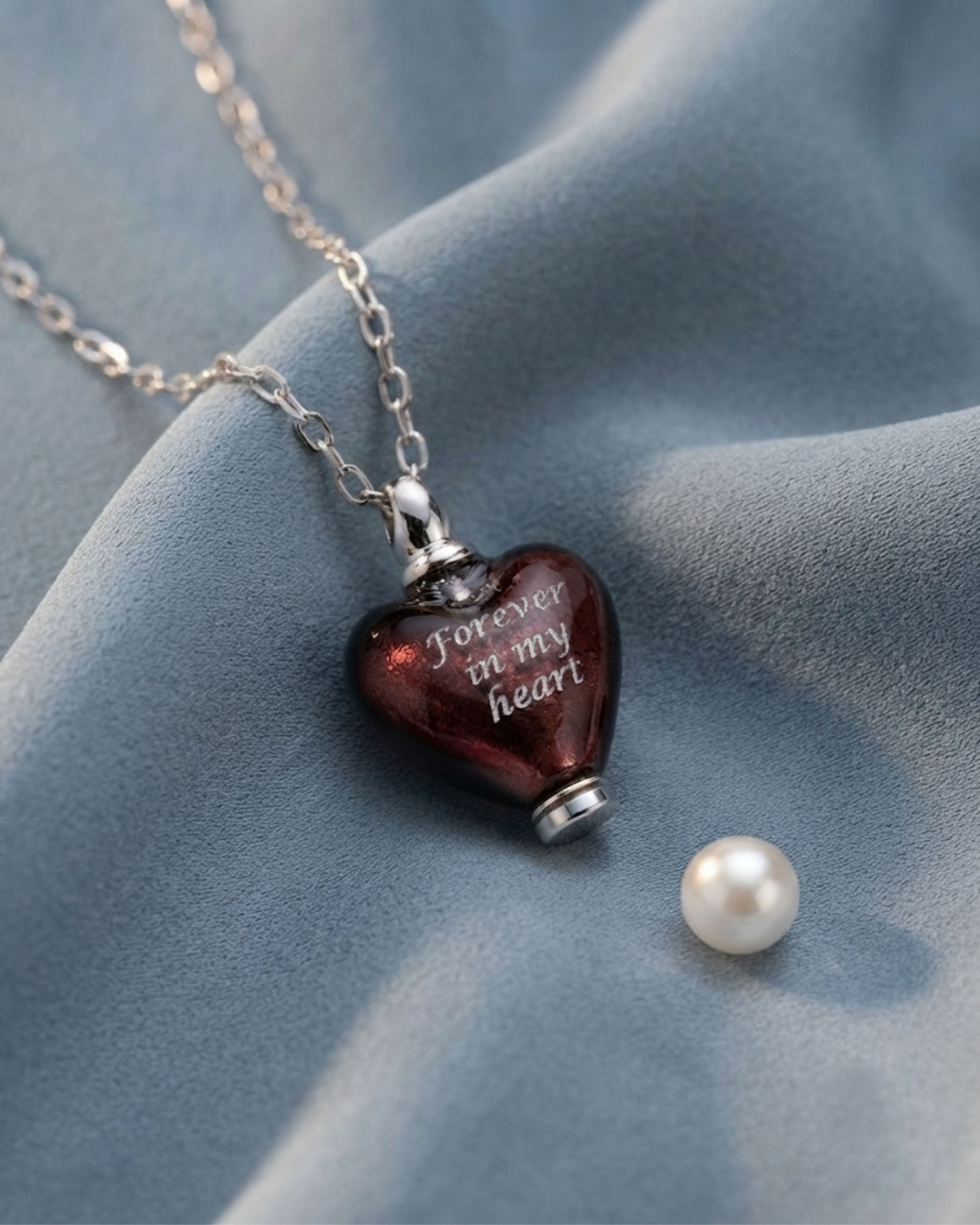 Cara Keepsakes Murano Glass Heart Urns Murano Glass Heart Urn - February