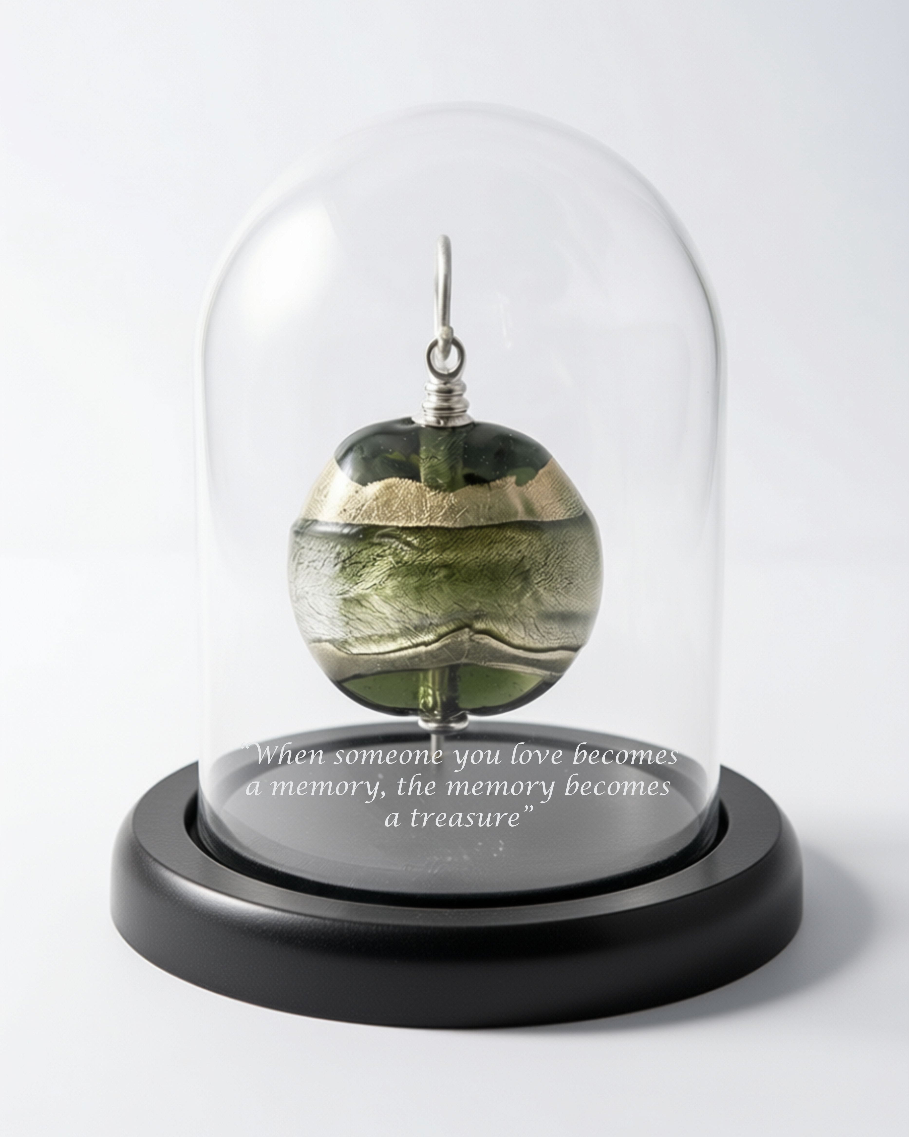 Cara Keepsakes Keepsake Urn Mini Urn with Glass Dome Keepsake Urn - "In the Garden"