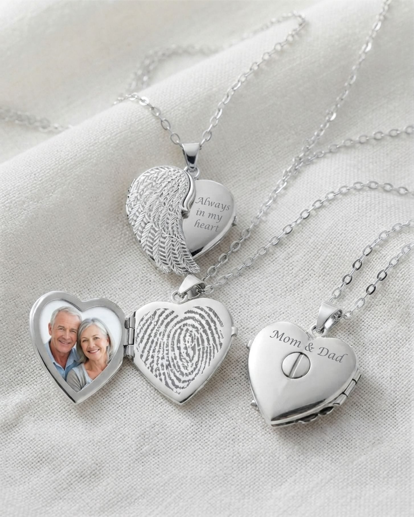 Cara Keepsakes Silver Locket Urns Silver Angel Wing Locket Urn