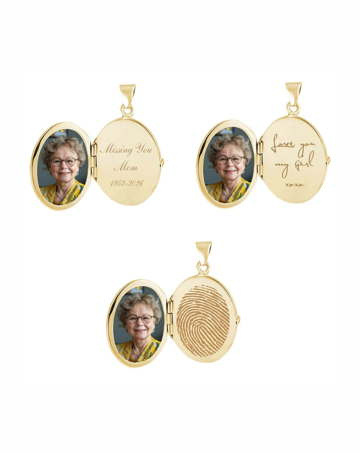 Cara Keepsakes Gold Locket Urns Gold Filigree Oval Locket Urn (14K)