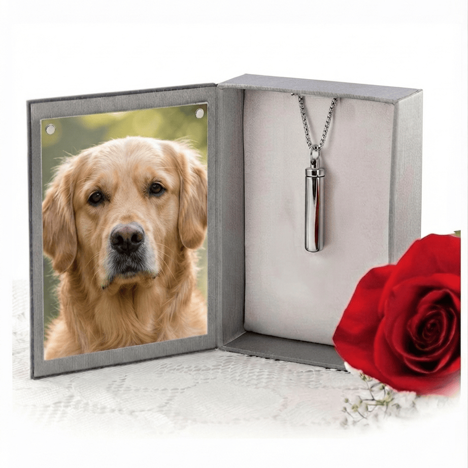 Cara Keepsakes Stainless Steel Stainless Steel Paw Print Cylinder Urn