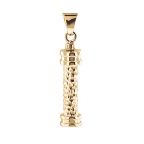 Cara Keepsakes Gold Pendant Urns Gold Hammered Cylinder Pendant Urn (10K)