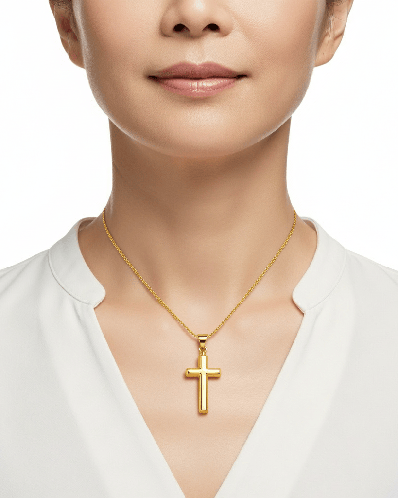 Cara Keepsakes Gold Pendant Urns Gold Cross Pendant Urn (10K)