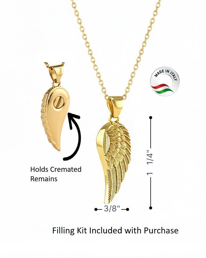 Cara Keepsakes Gold Pendant Urns Gold Guardian Angel Pendant Urn (10K)