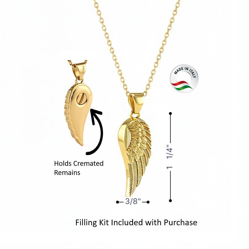 Cara Keepsakes Gold Pendant Urns Gold Guardian Angel Pendant Urn (10K)