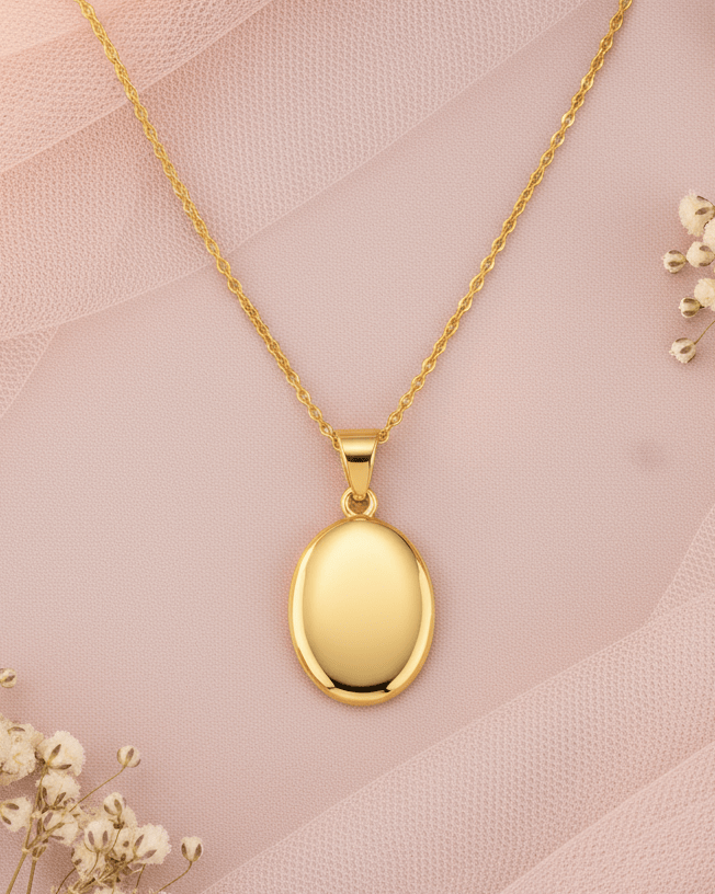 Cara Keepsakes Gold Pendant Urns Gold Oval Pendant Urn (10K)