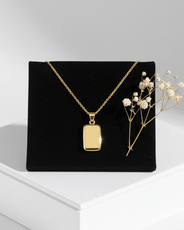 Cara Keepsakes Gold Pendant Urns Gold Rectangle Pendant Urn (10K)
