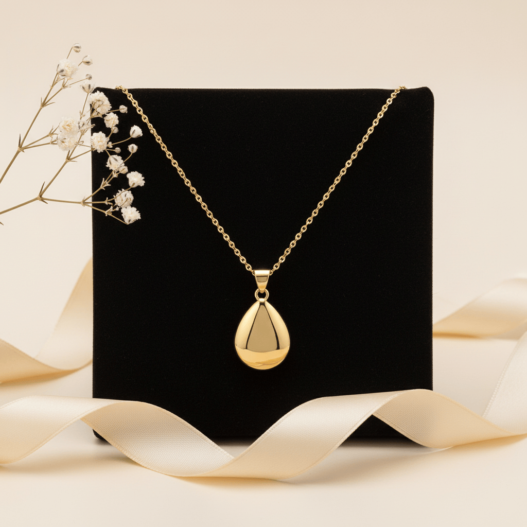 Cara Keepsakes Gold Pendant Urns Gold Teardrop Pendant Urn (10K)