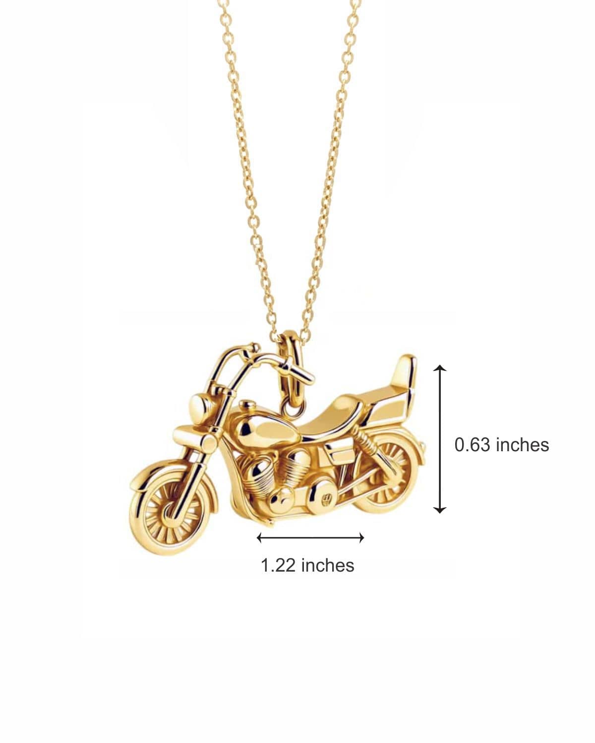 Cara Keepsakes Gold Pendant Urns Gold Motorcycle Pendant Urn (10K)