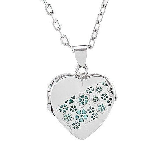 Cara Keepsakes Silver Locket Urns Magenta Silver Heart Locket Urn - Flowers