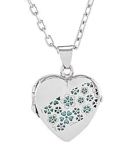 Cara Keepsakes Silver Locket Urns Magenta Silver Heart Locket Urn - Flowers