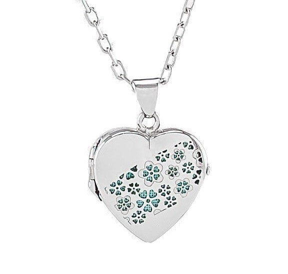 Cara Keepsakes Silver Locket Urns Magenta Silver Heart Locket Urn - Flowers