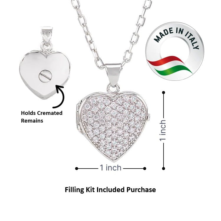 Cara Keepsakes Silver Locket Urns Eternal Light Locket Urn