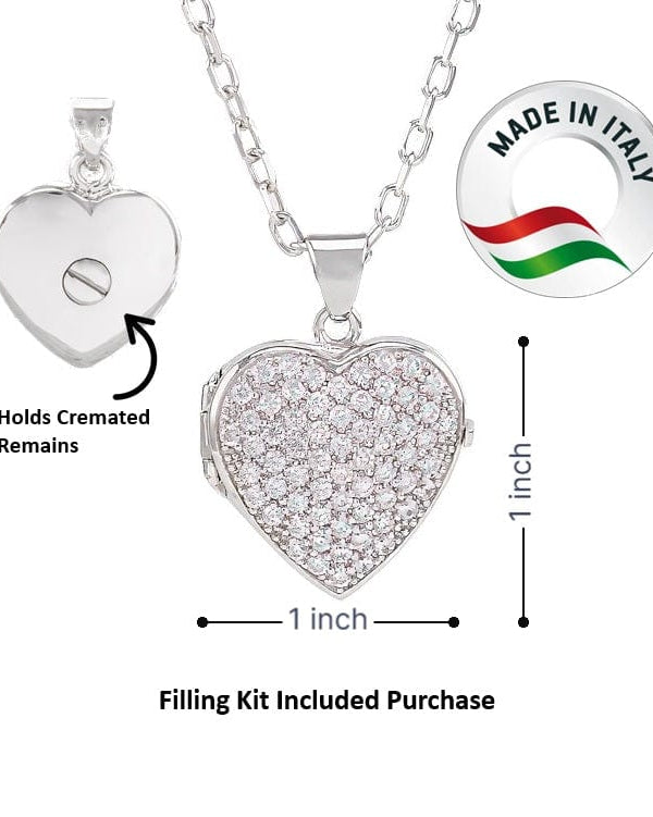 Cara Keepsakes Silver Locket Urns Eternal Light Locket Urn