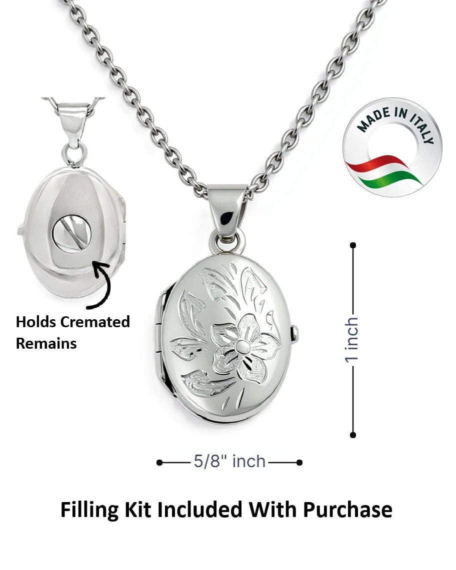 Cara Keepsakes Silver Locket Urns 'Wildflower' Locket Urn
