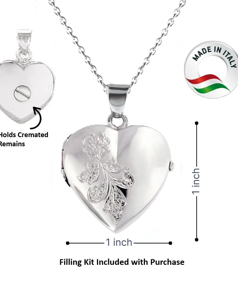 Cara Keepsakes Silver Locket Urns 'Forget Me Not' Locket Urn