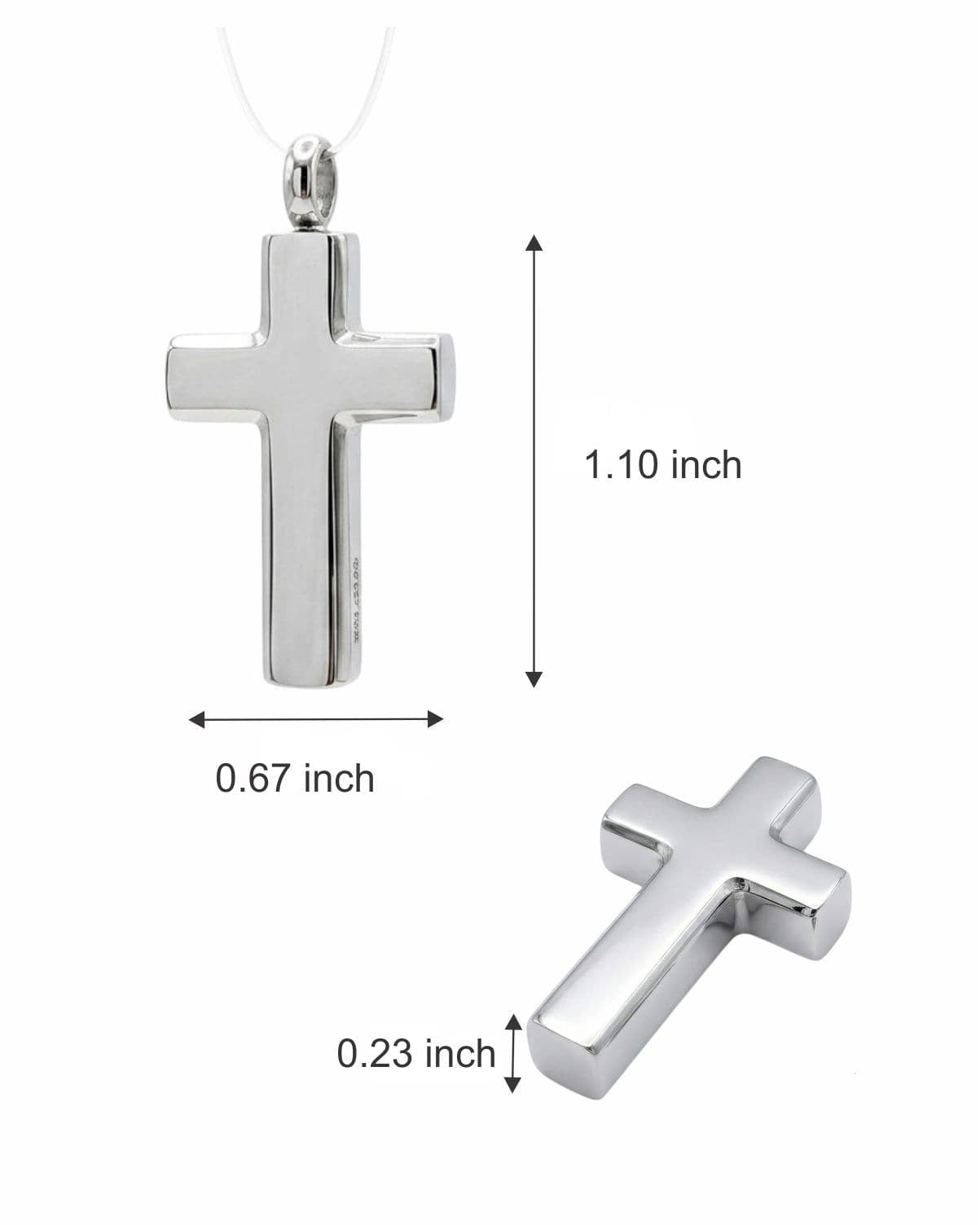 Cara Keepsakes Stainless Steel Stainless Steel Cross Pendant Urn