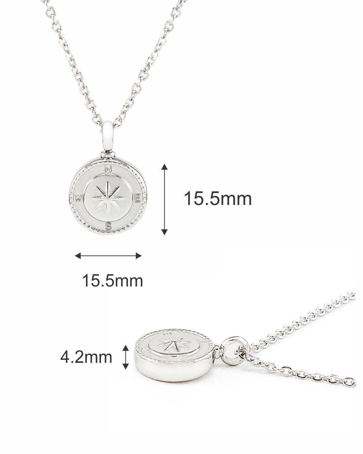 Cara Keepsakes Stainless Steel Small Small Stainless Steel Compass Urn