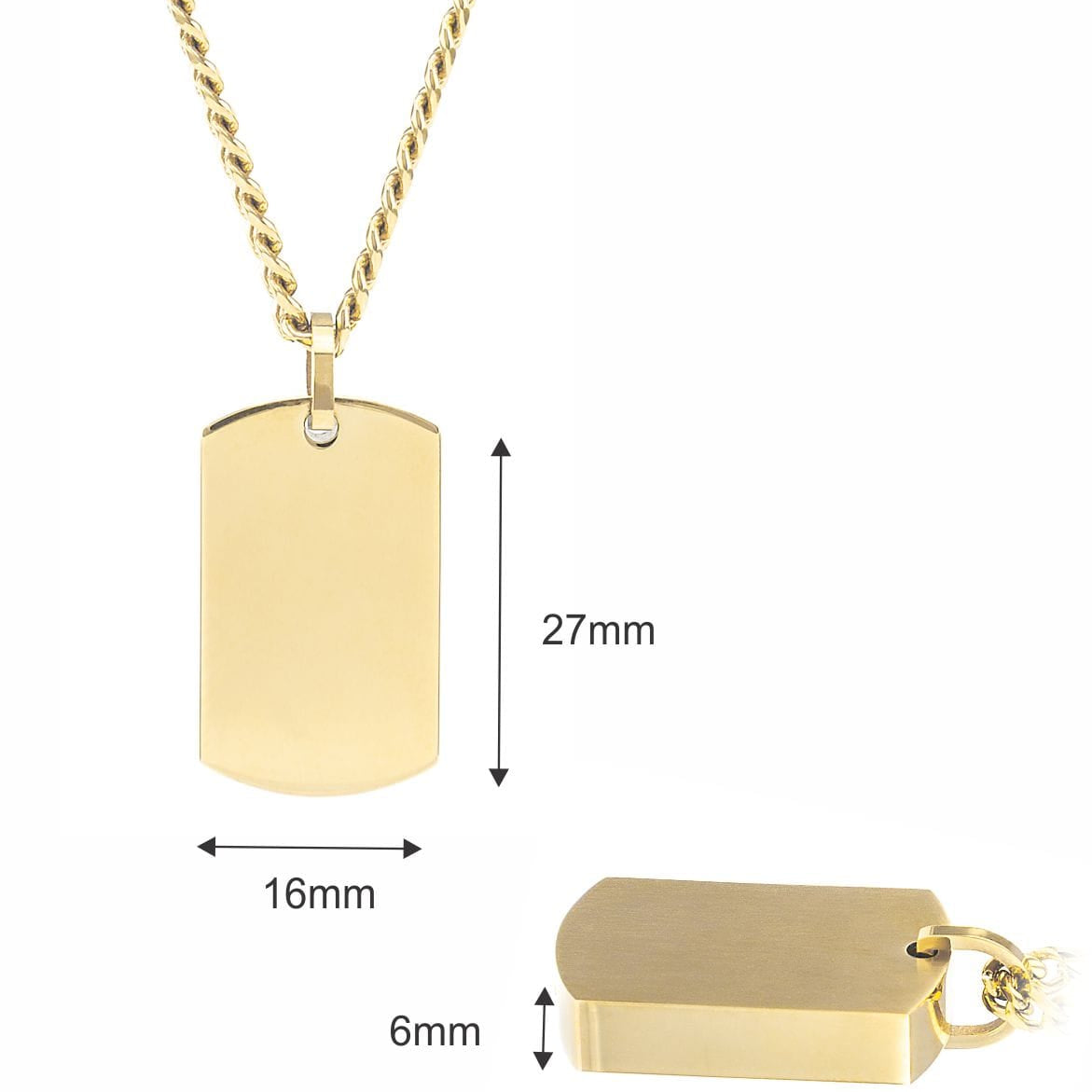 Cara Keepsakes Stainless Steel Gold Tag Pendant Urn