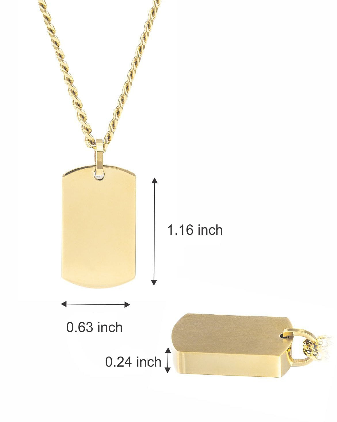 Cara Keepsakes Stainless Steel Gold-Plated Stainless Steel Tag Pendant Urn