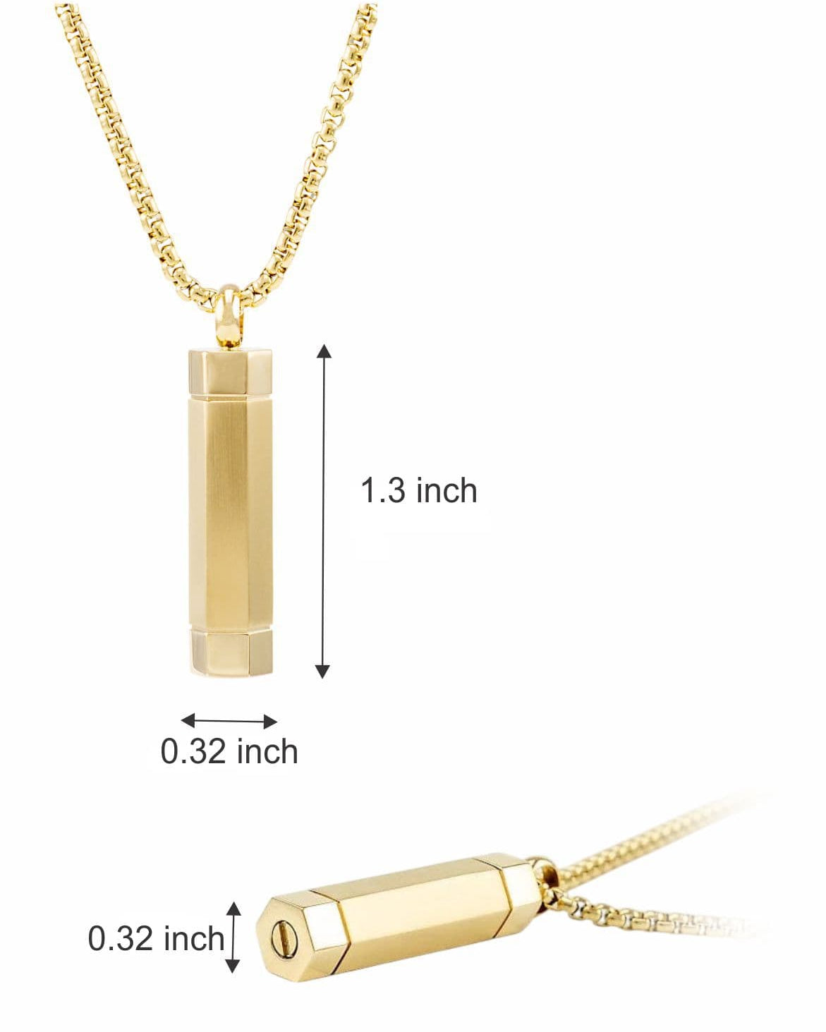 Cara Keepsakes Stainless Steel Gold-Plated Tag Cylinder