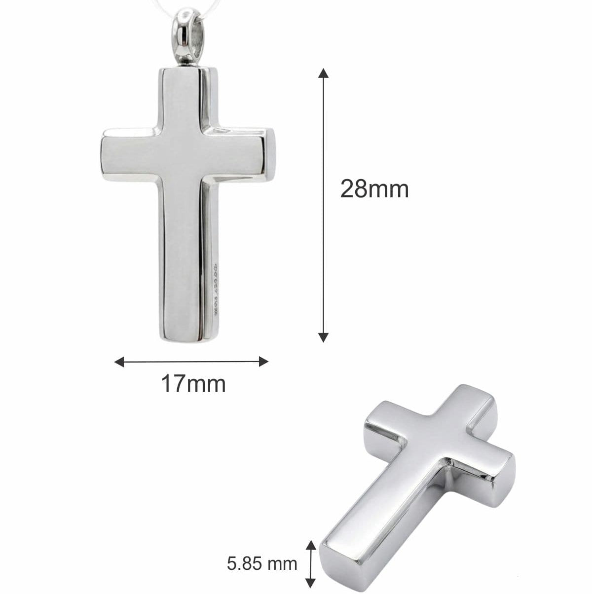 Cara Keepsakes Stainless Steel Stainless Steel Cross Pendant Urn