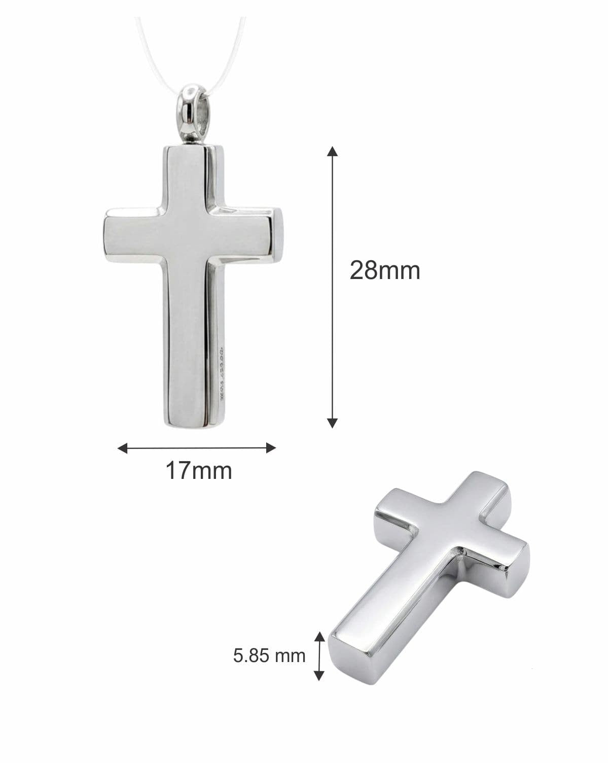 Cara Keepsakes Stainless Steel Stainless Steel Cross Pendant Urn