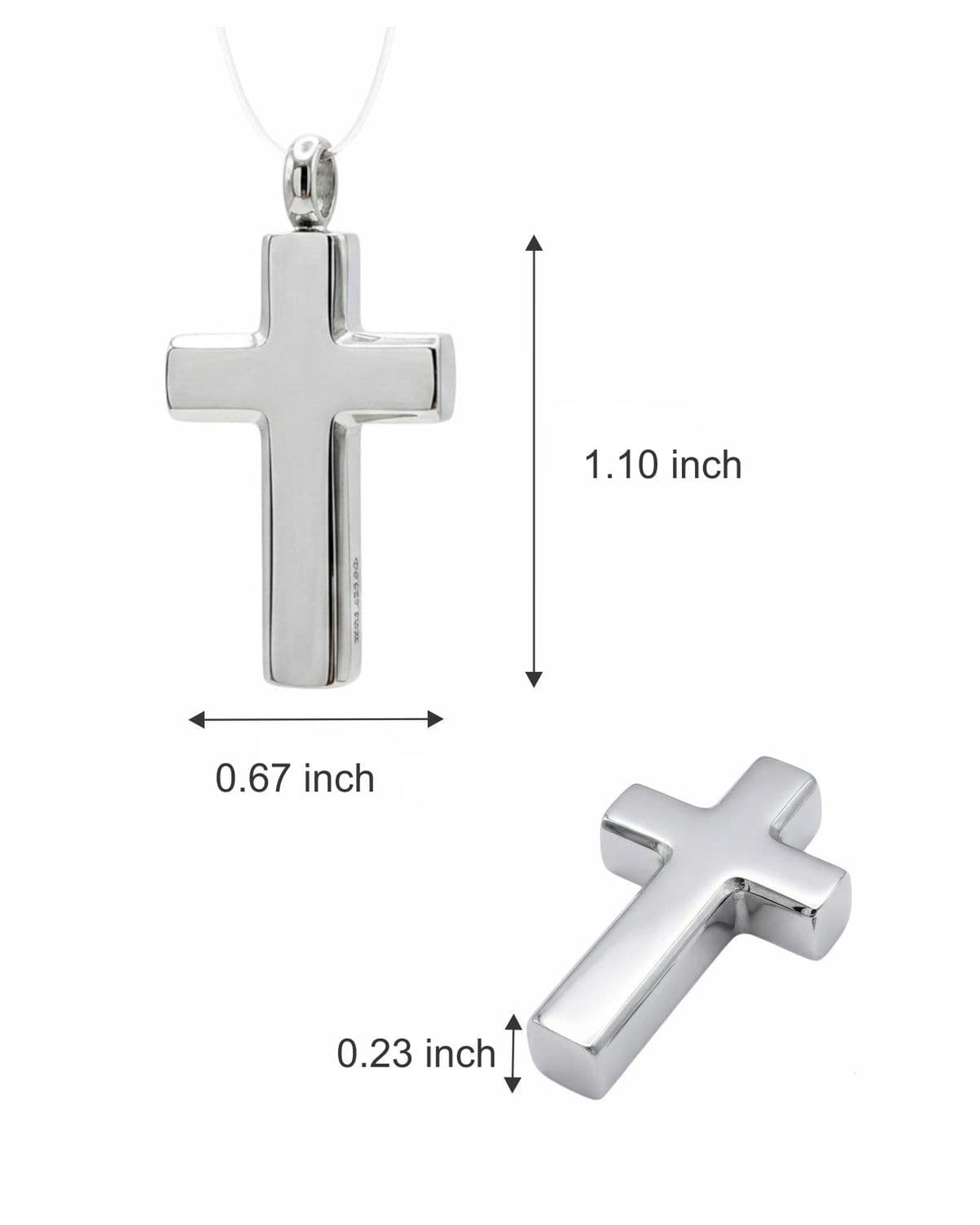 Cara Keepsakes Stainless Steel Stainless Steel Cross Pendant Urn