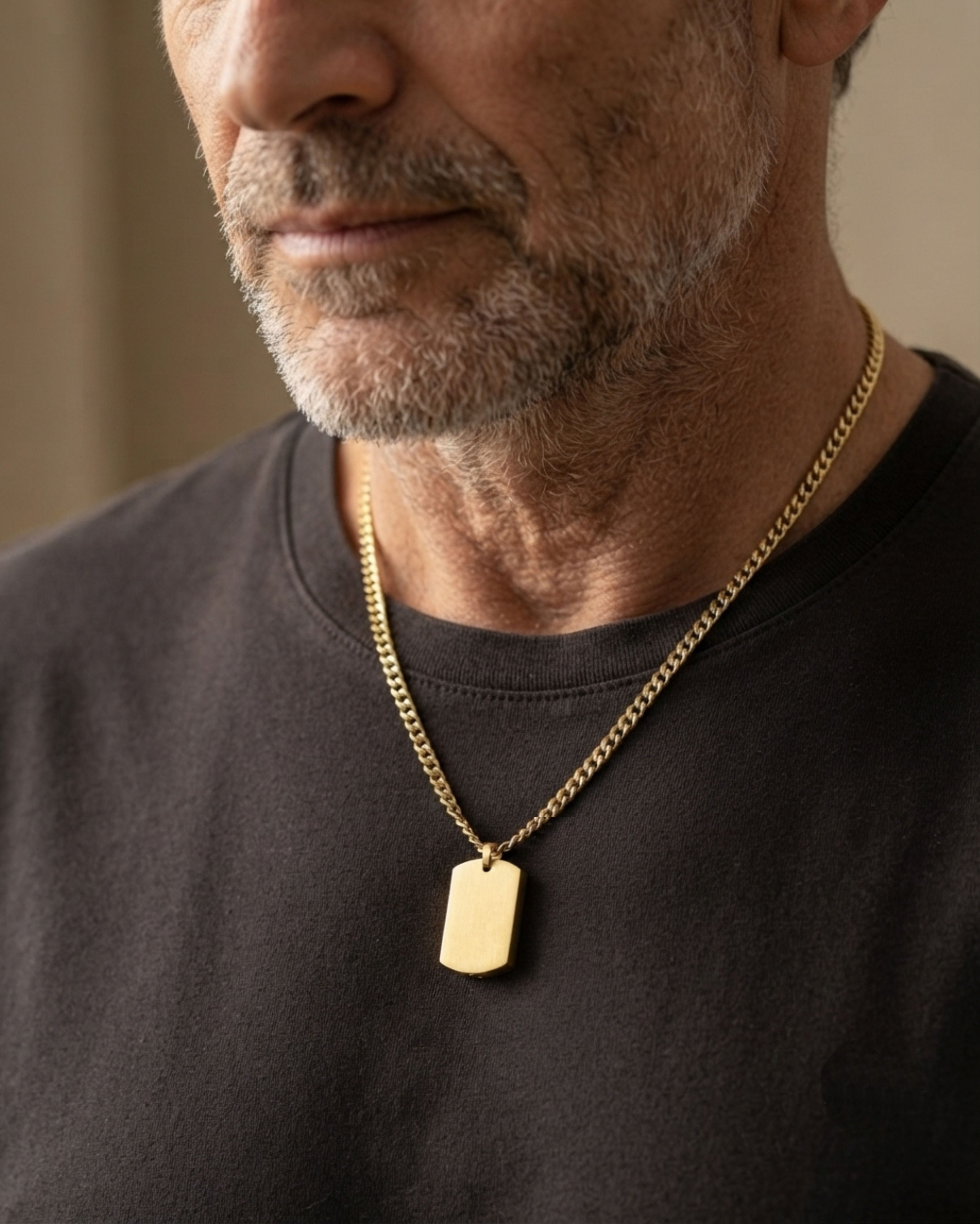 Cara Keepsakes Stainless Steel Gold Tag Pendant Urn