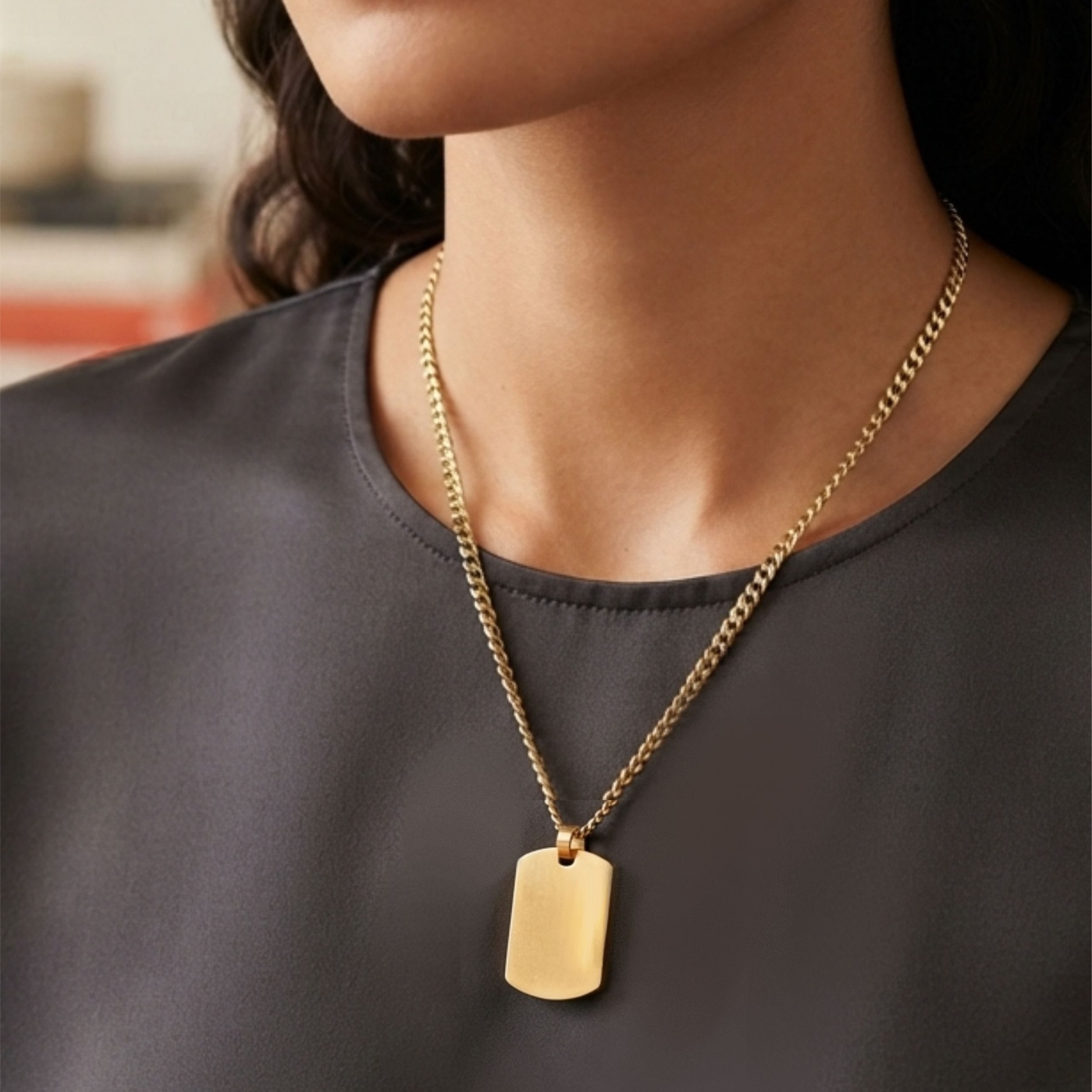 Cara Keepsakes Stainless Steel Gold Tag Pendant Urn