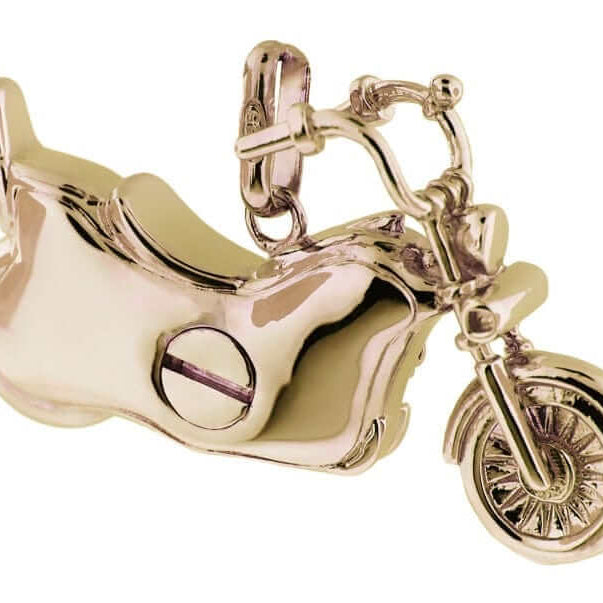 Cara Keepsakes Gold Pendant Urns Gold Motorcycle Pendant Urn (10K)